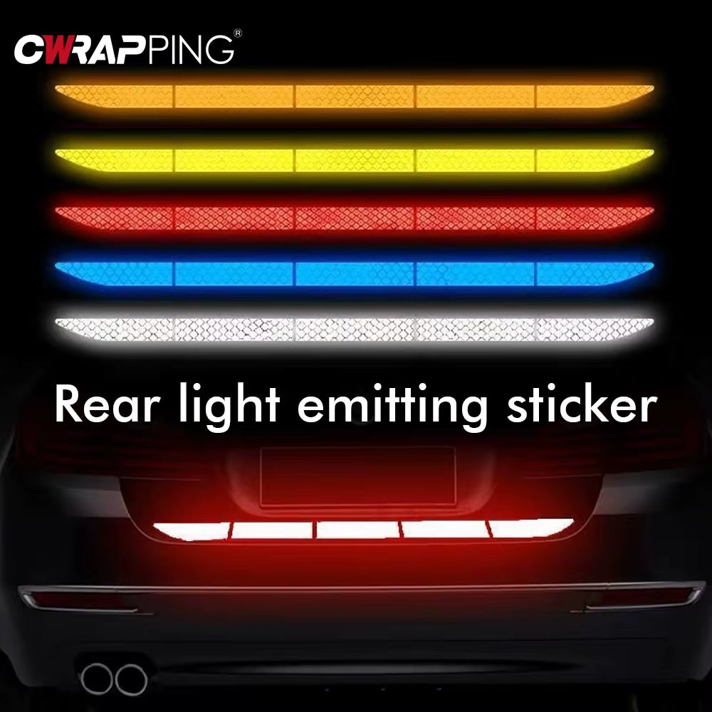 Car Rear Trunk Reflective Stripes Self-Adhesive Reflective Tape Warning Reflective Tape for Auto Trunk Decorate Accessories