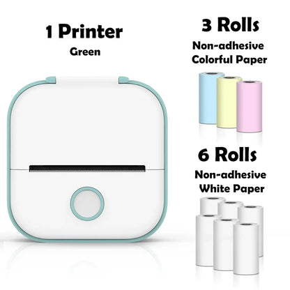 T02 Portable Mini Printer Thermal Pocket Printer Self-Adhesive Stickers Use for Diy,Journal Impresora Termica Portatil