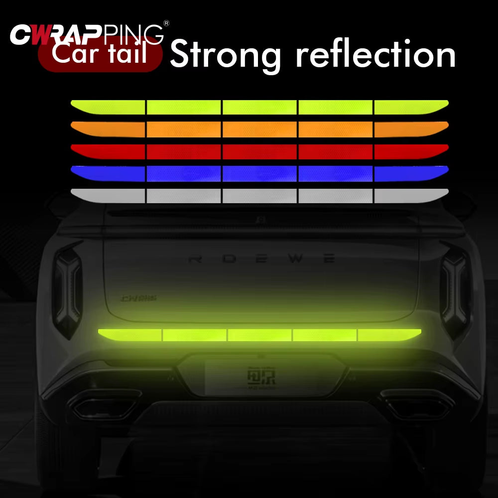 Car Rear Trunk Reflective Stripes Self-Adhesive Reflective Tape Warning Reflective Tape for Auto Trunk Decorate Accessories