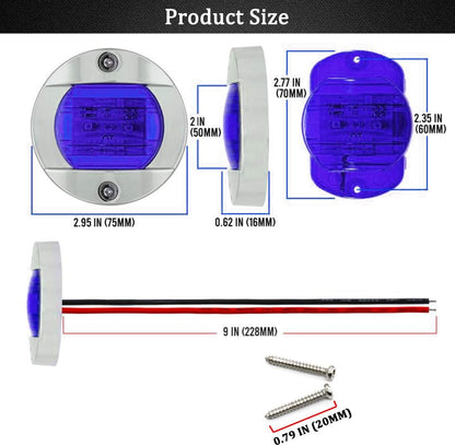 Boat LED Night Fishing Lights, Courtesy Lights, Deck Lights, Marine Boat Led Lights, Boat Interior Lights, Boat Navigation Lights, Navigation Lights for Boats Led (Blue)